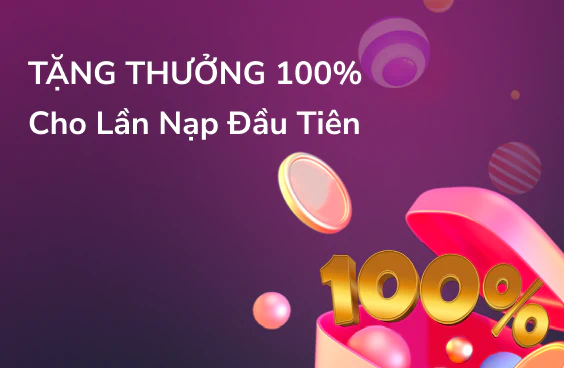 Vinbet khuyến mãi 100% lần nạp đầu