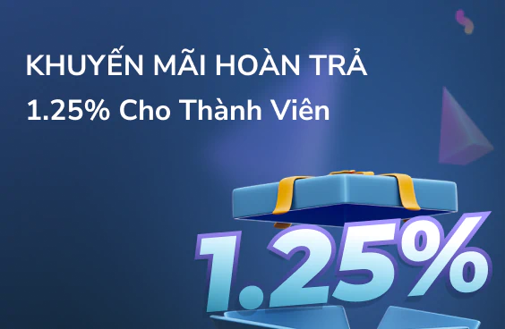 Vinbet ưu đãi hoàn trả 1,25%