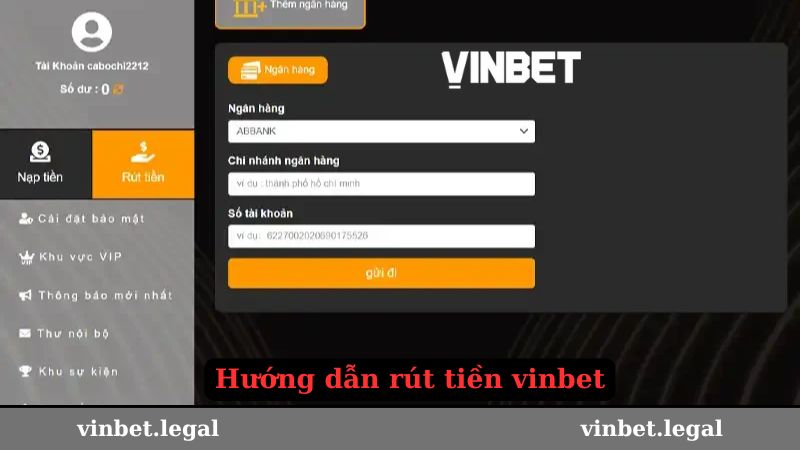 Hướng dẫn cách rút tiền Vinbet